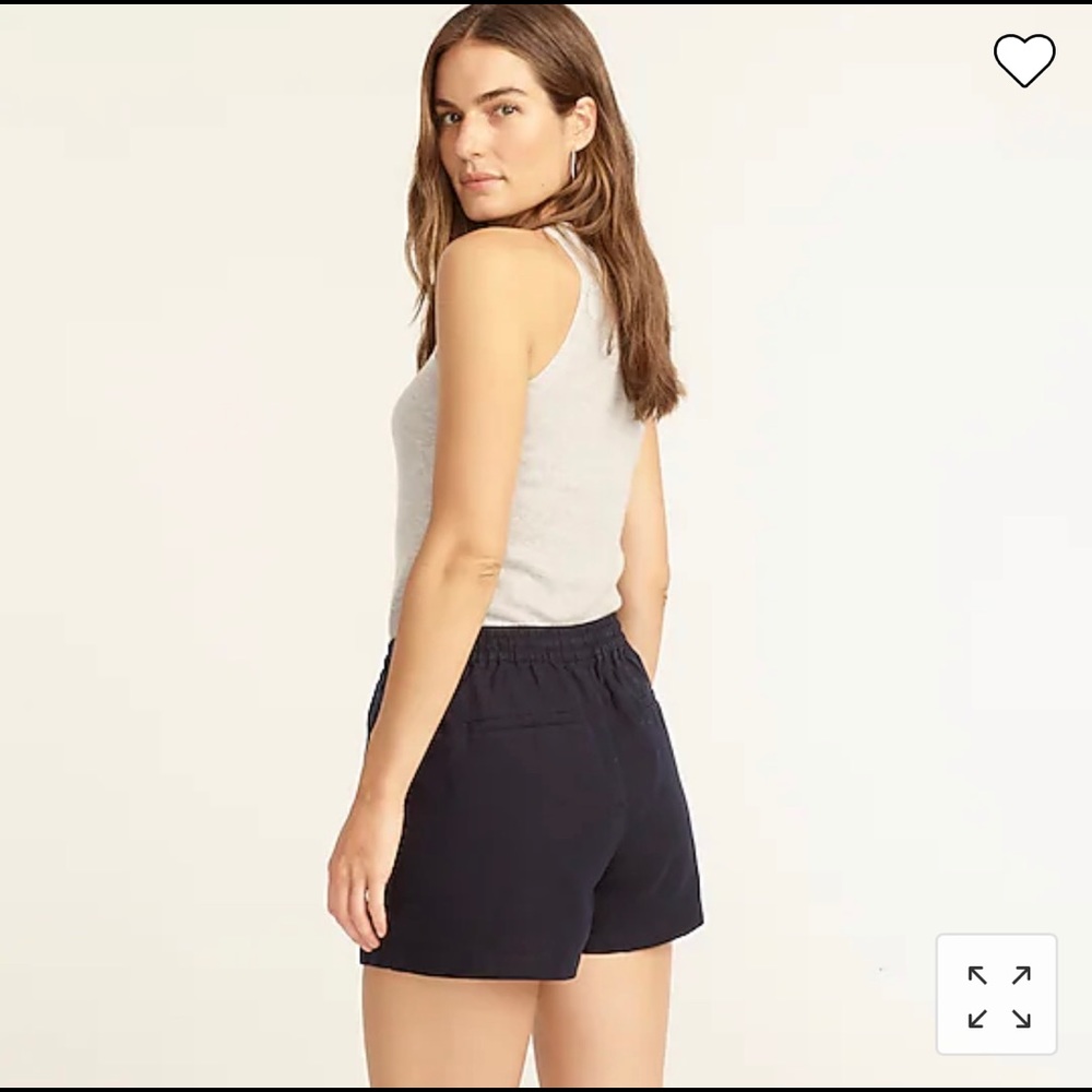 J Crew Womens Seaside Short in Linen Blend - Navy- Medium -NWT